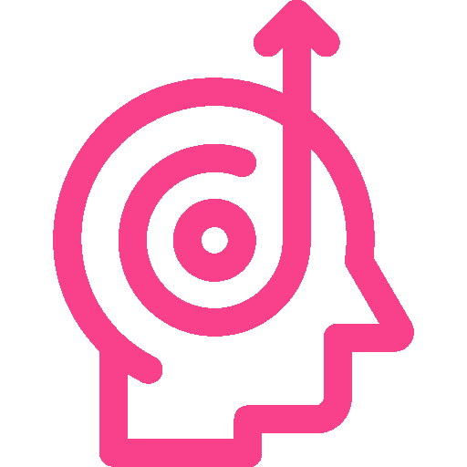 Icone d'une tête avec un cerveau qui tourne